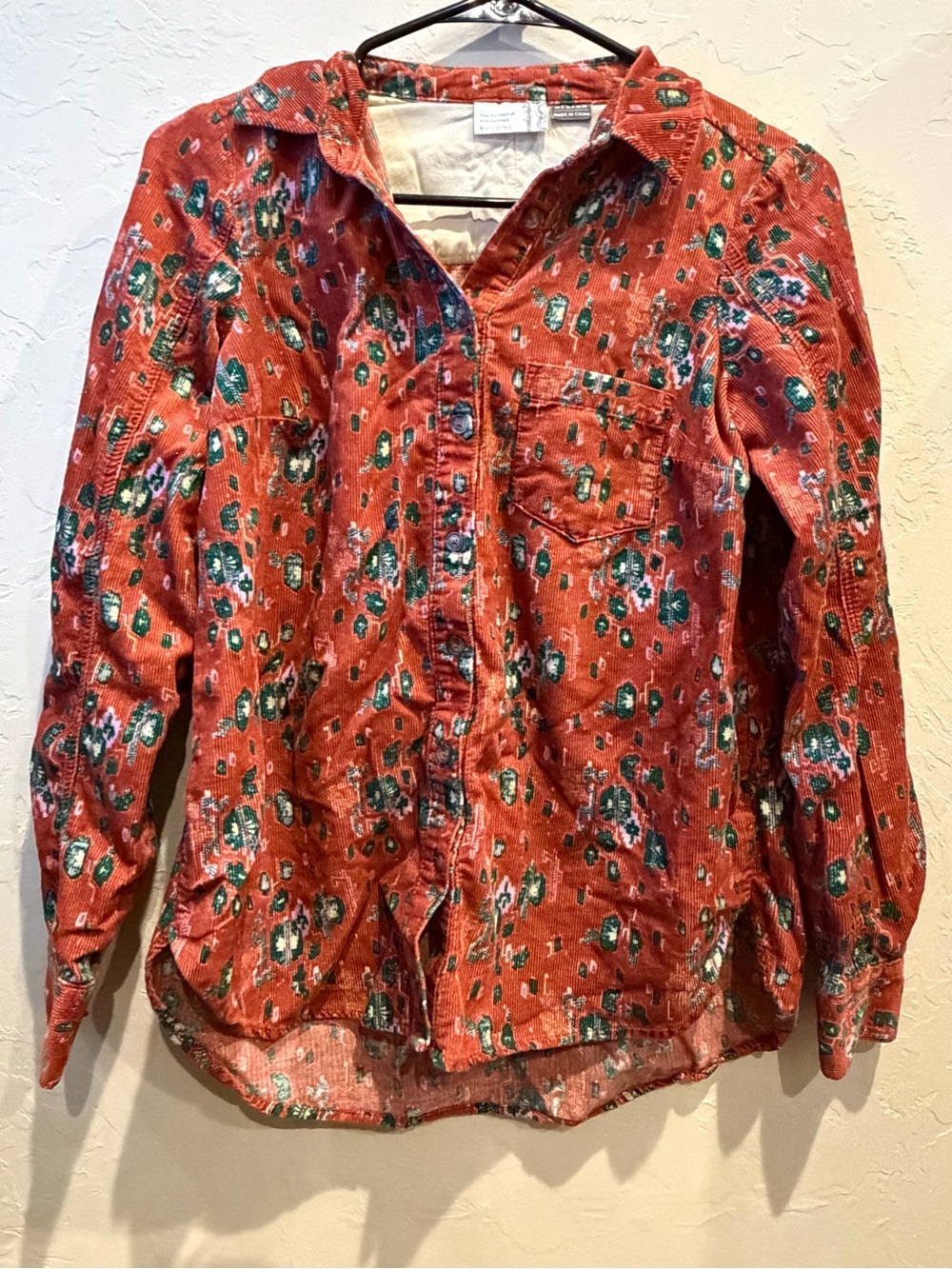 Anthropologie From The Heart of Building 13 Corduroy Button Down Shirt Sz 2
